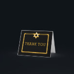Black Gold Star van David Bar Mitzvah Hartelijk da Bedankkaart<br><div class="desc">Eenvoudige en elegante zwarte en gouden toon Star van David Bar Mitzvah "Dank je" notecards. Origineel ontwerp dat door de Design van de Vakantie wordt gecreeerd (alle voorgebe*houde rechten). Als u hulp nodig hebt bij het personaliseren van dit ontwerp voor uw evenement, kunt u ons een e-mail sturen naar info@holidayheartsdesigns.com...</div>
