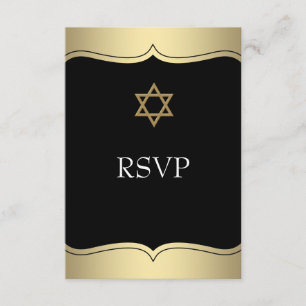 Black Gold Star van David Bar Mitzvah RSVP