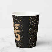 Black & Gold Stars 2025 Afstuderen Papieren Bekers (Links)