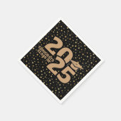 Black & Gold Stars 2025 Afstuderen Servet (Hoek)