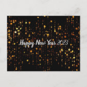Black Gold Stars Happy Nieuwjaar 2023 Briefkaart (Voorkant)