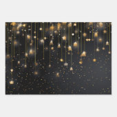 Black Gold Stars Inpakpapier Vel (Voorkant 2)