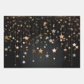 Black Gold Stars Inpakpapier Vel (Voorkant)
