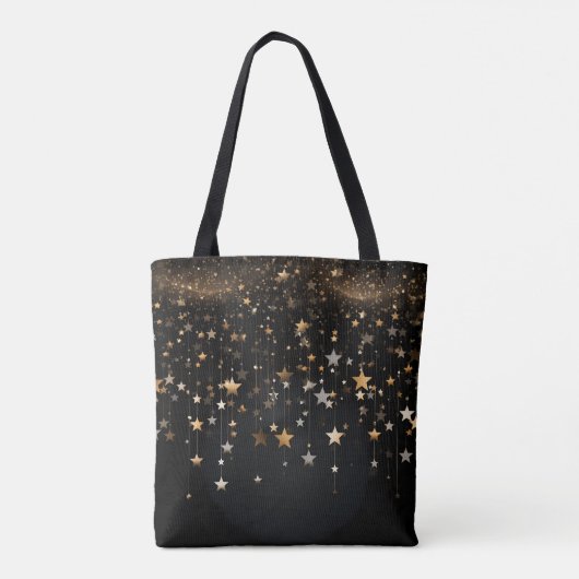 Black Gold Stars Tote Bag (Achterkant)