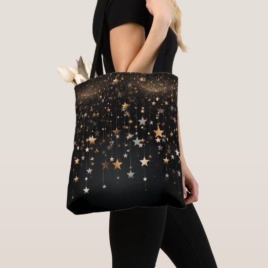 Black Gold Stars Tote Bag (Dichtbij)