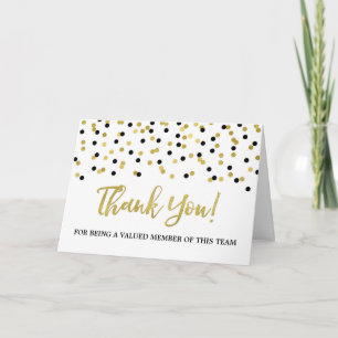 Black Gold Stippen Employee Appreciard Card Kaart