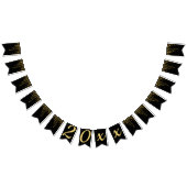 Black & Gold Streamers, nieuwjaars Vlaggetjes (Alle)