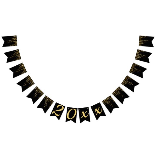 Black & Gold Streamers, nieuwjaars Vlaggetjes (Alle)