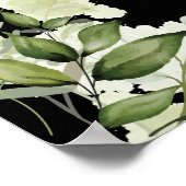 Black Gold String Lights Bloemen Huwelijk Welkom Poster (Hoek)