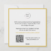 Black Gold Strip Krans Corporate Logo QR Code Feestdagenkaart (Achterkant)