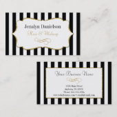 Black Gold Stripe Elegant Visitekaartjes (Voorkant / Achterkant)