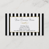 Black Gold Stripe Elegant Visitekaartjes (Achterkant)