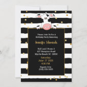 Black Gold Stripe Koe Thema Kinderen Birthday Part Kaart (Voorkant)