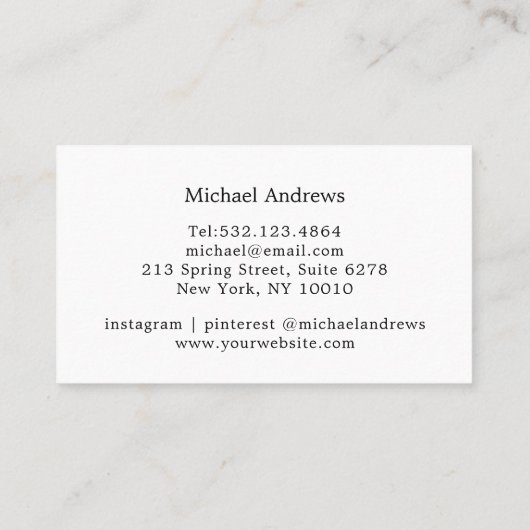 Black Gold Stripe Monogramme Cirkel Visitekaartje (Achterkant)