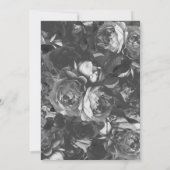 Black Gold Stripe Rose Bouquet Wedding Kaart (Achterkant)