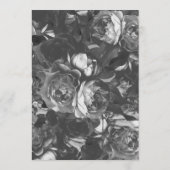 Black Gold Stripe Rose Bouquet Wedding Kaart (Achterkant)