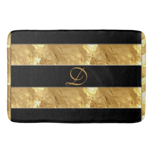Black Gold Stripes Badmat (Voorkant)
