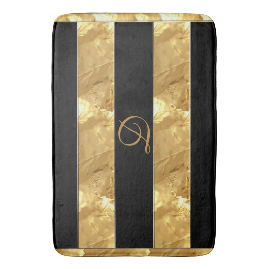 Black Gold Stripes Badmat (Voorkant Verticaal)