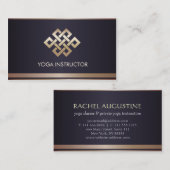 Black Gold Stripes Eternity Knot Yoga Instructor Visitekaartje (Voorkant / Achterkant)