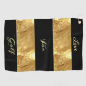 Black Gold Stripes Golfhanddoek (Horizontaal)