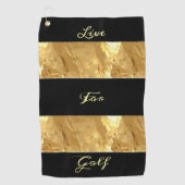 Black Gold Stripes Golfhanddoek (Voorkant)