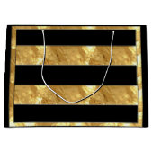 Black Gold Stripes Groot Cadeauzakje (Voorkant)