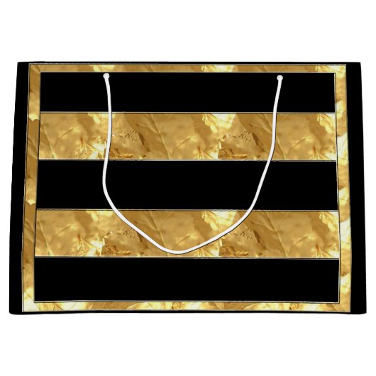 Black Gold Stripes Groot Cadeauzakje (Voorkant)
