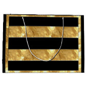 Black Gold Stripes Groot Cadeauzakje (Achterkant)