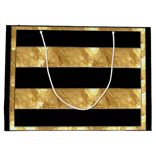 Black Gold Stripes Groot Cadeauzakje (Achterkant)