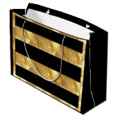 Black Gold Stripes Groot Cadeauzakje (Achterkant Gekanteld)