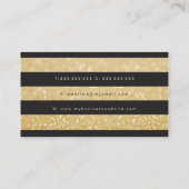 Black Gold Stripes Hair Stylist Afspraakkaarten Afsprakenkaartje (Achterkant)