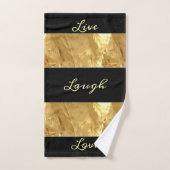 Black Gold Stripes Live Laugh Love Bad Handdoek (Handdoek)