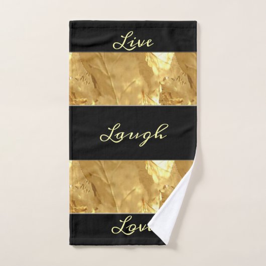 Black Gold Stripes Live Laugh Love Bad Handdoek (Handdoek)