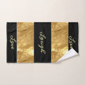 Black Gold Stripes Live Laugh Love Bad Handdoek (Handdoek)