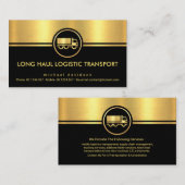 Black Gold Stripes Logistics Transportdriver Visitekaartje (Voorkant / Achterkant)