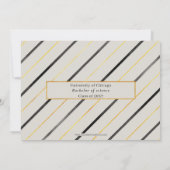 Black Gold Stripes Modern Elegant Photo Afstuderen Kaart (Achterkant)