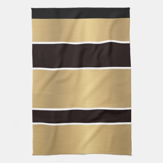 Black Gold Stripes Striped Kitchen Towelwel Theedoek (Verticaal)