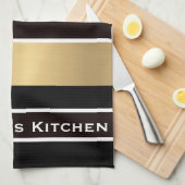 Black Gold Stripes Striped Kitchen Towelwel Theedoek (Quarter Fold)