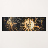 Black Gold Sun Moon Namaste of Name Yogamat (Voorkant (horizontaal))