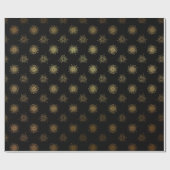 Black Gold Sun Stals Galaxy Elegant Chic Cadeaupapier (Vlak)