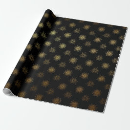 Black Gold Sun Stals Galaxy Elegant Chic Cadeaupapier