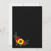 Black Gold Sunflower Burgundy Roos Weduwnaar Save  Save The Date (Achterkant)