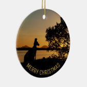 Black & Gold Sunset Kangaroo Tree Australië Keramisch Ornament (Rechts)