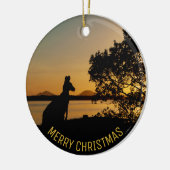 Black & Gold Sunset Kangaroo Tree Australië Keramisch Ornament (Links)