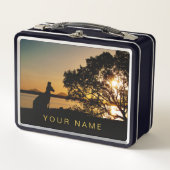 Black & Gold Sunset Kangaroo Tree Silhouette (Voorkant)