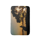 Black & Gold Sunset Kangaroo Tree Silhouette Badmat (Voorkant Verticaal)