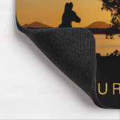 Black & Gold Sunset Kangaroo Tree Silhouette Muismat (Hoek)