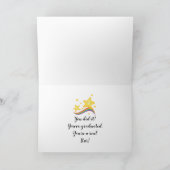 Black & Gold Super Star-Afstuderen gefeliciteerd Kaart (Binnen)