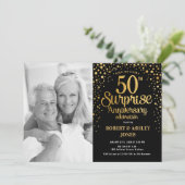 Black Gold Surprise 50e Jubileum foto Kaart (Staand voorkant)