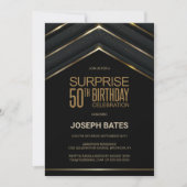Black Gold Surprise 50th Birthday Kaart (Voorkant)